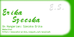 erika szecska business card